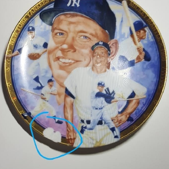 The Legendary Great Mickey Mantle Baseball Collectors Plate #4104A - Picture 3 of 4